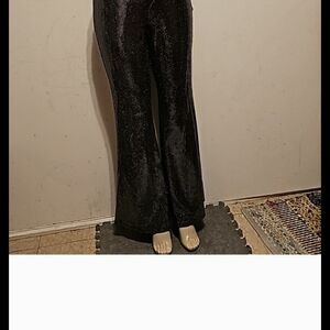 No Boundaries Black Sequin Flare Jumpsuit